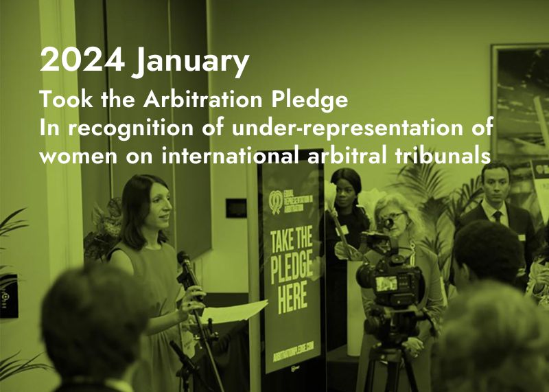 took the arbitration pledge to acknowledge under-representation of women